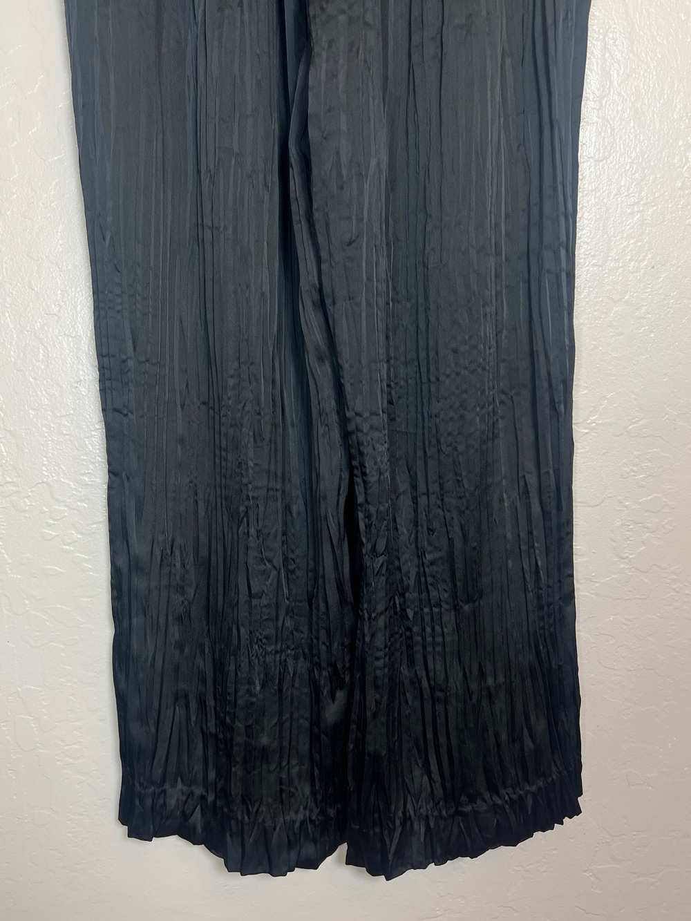 VINCE Women’s Size S Black Satin Crushed Pull-On Pant Elasticized Waist - Picture 13 of 15